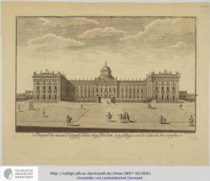 Prospect des neuen Königl. Palais bey Potsdam, wie selbiges von der Colonade her anzusehen [Bildliche Darstellung] / Schuster fec.