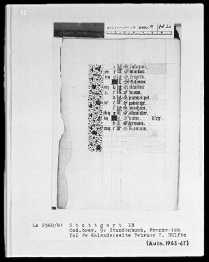 Lateinisch-französisches Stundenbuch (Livre d'heures) — Teilbordüre, Folio 2verso