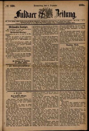 Ausgabe vom Donnerstag, den 04. Dezember 1884.
