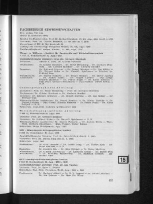 Fachbereich Geowissenschaften