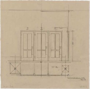 Döllgast, Hans; Nürnberg (Bayern); Gästehaus - Türen (Ansicht; Schnitt)