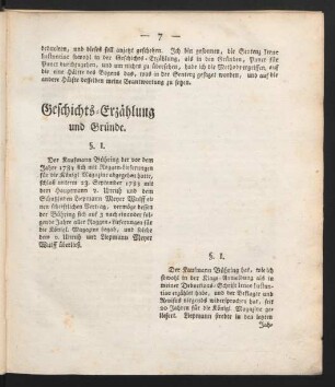 Geschichts-Erzählung und Gründe.