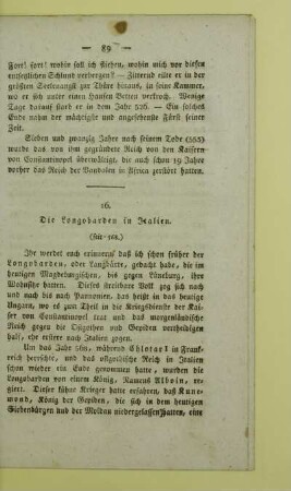16. Die Longobarden in Italien. (seit 568.)