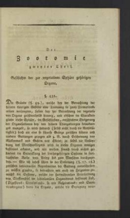 Geschichte der zur vegetativen Sphäre gehörigen Organe.