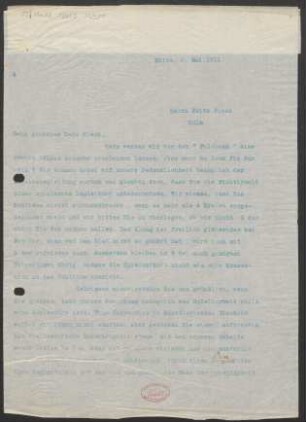 Brief an Fritz Fleck : 06.05.1911