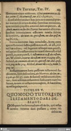 Titulus V. Quo Modo Tutores In testamento Dari Debeant?