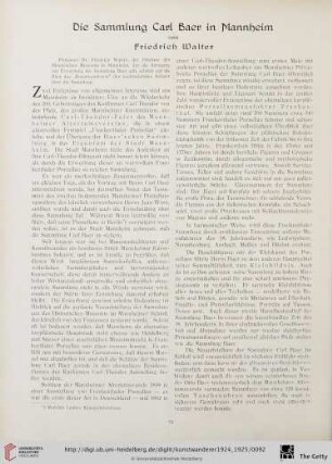 6/7: Die Sammlung Carl Baer in Mannheim