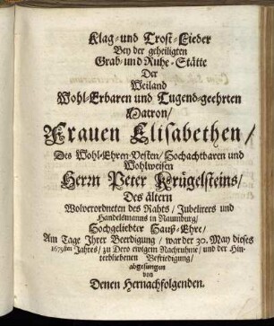 Klag- und Trost-Lieder.