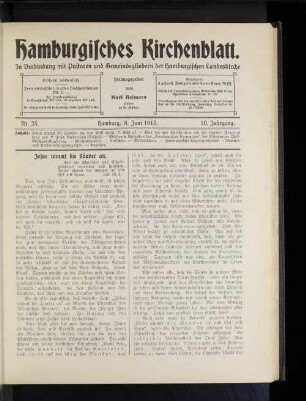 Nr. 23. Hamburg, 8. Juni 1913. 10. Jahrgang.