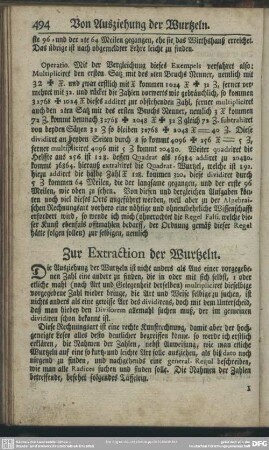 Zur Extraction der Wurtzeln