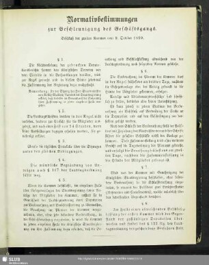 Normativbestimmungen zur Beschleunigung des Geschäftsgangs