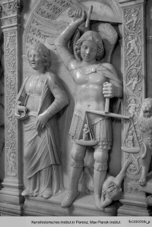 Altar des heiligen Hieronymus : Altarretabel mit dem heiligen Hieronymus : Die Heiligen Agnes und Michael