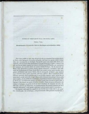 Notizie Ed Osservazioni Sulla Geo-Fauna Sarda. Memoria Prima. Risultamento di ricerche fatte in Sardegna nel settembre 1881.
