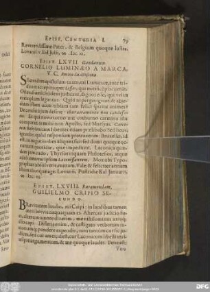 Epist. LXVIII. Ruraemondam. Gulielmo Cripio Secundo.