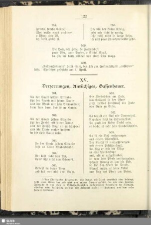 XV. Verzerrungen, Anrüchiges, Gassenhauer