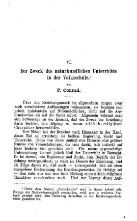 Der Zweck des naturkundlichen Unterrichts in der Volksschule