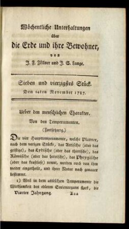 Sieben und vierzigstes Stück