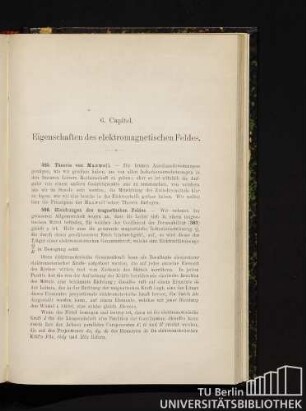 6. Capitel. Eigenschaften des elektromagnetischen Feldes.