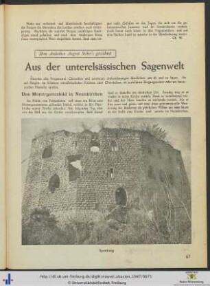 Aus der unterelsässischen Sagenwelt.