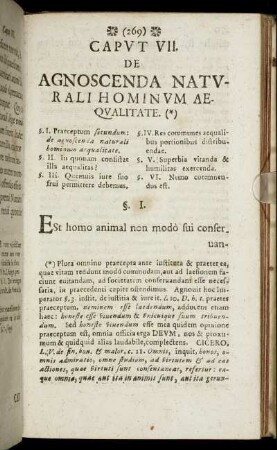 Caput VII. De Agnoscenda Naturali Hominum Aequalitate.