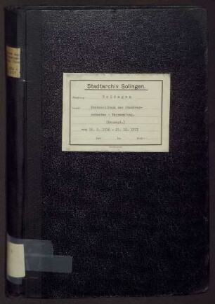 Solingen: Stadtverordnetenversammlung 1916-1917