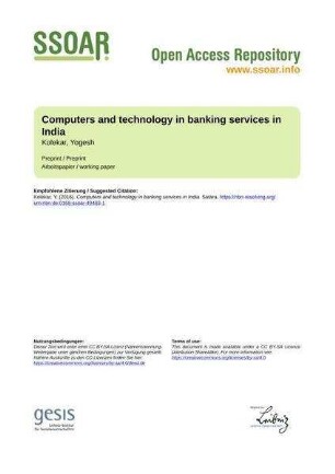 Computers and technology in banking services in India