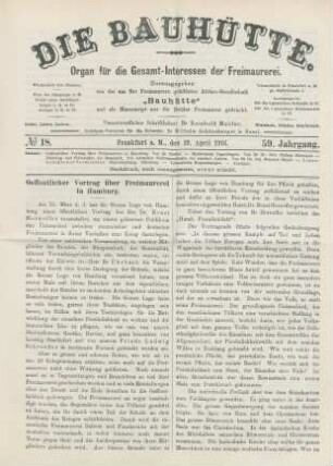 No. 18. Frankfurt a. M., den 29. April 1916. 59. Jahrgang.