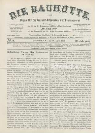 No. 18. Frankfurt a. M., den 29. April 1916. 59. Jahrgang.