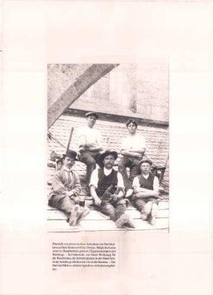 Ausstellung "Vorsicht Steinschlag" - Ausstellungstafel "Dachdecker"
