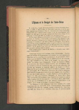 L'Opium et le Budget de l'Indo-Chine.