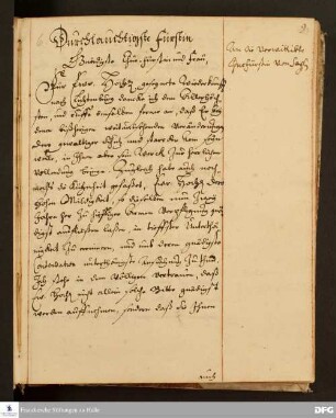 Brief von August Hermann Francke an Anna Sophia, Kurfürstin von Sachsen.