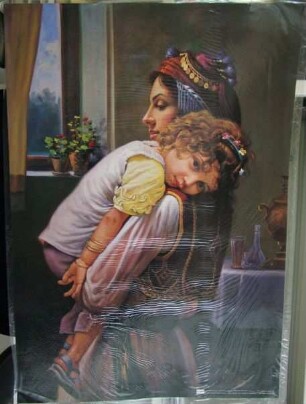 Poster mit Darstellung von Mutter und Kind