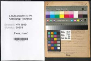 Entnazifizierung Josef Plum , geb. 12.07.1901 (Schlosser)