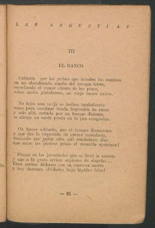 III - El banco