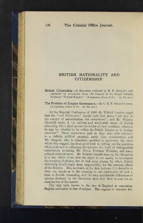 British Nationality and Citizenship