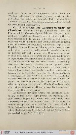 Charakter-Anlage und Zusammenführung des Charaktere