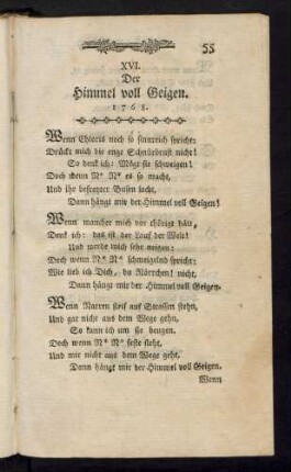 XVI. Der Himmel voll Geigen. 1768
