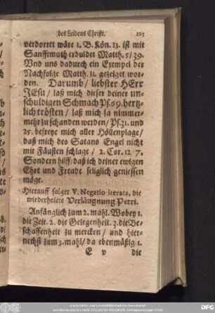 Hierauff folget V. Negatio iterata, die wiederholete Verläugnung Petri.