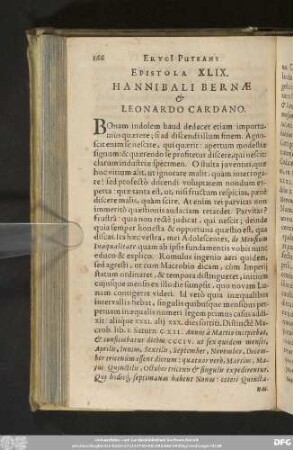 Epistola XLIX. Hannibali Bernae & Leonardo Cardano.