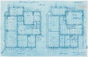 St. Bonifatius (mit Pfarrhaus), Dortmund-Schüren: Grundriss Keller und Erdgeschoss des Pfarrhauses 1:50