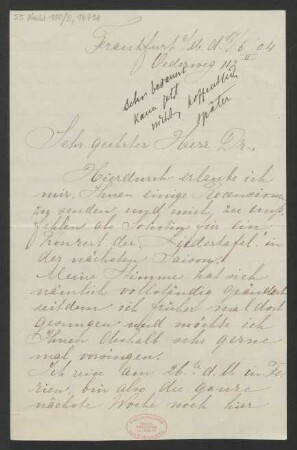 Brief an B. Schott's Söhne : 17.06.1904
