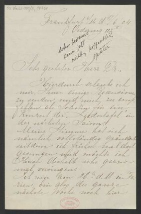 Brief an B. Schott's Söhne : 17.06.1904
