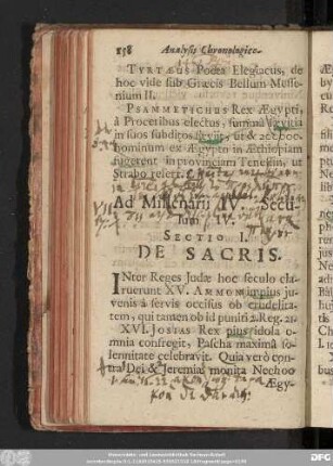 Sectio I. De Sacris.