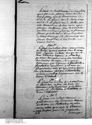 Vertrag zwischen Baden und Hessen über die gemäß der Rheinbundakte durchzuführende Souveränitätsübertragung (Paraphierter Vertrag)
