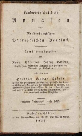 18.1832: Neue Annalen der Mecklenburgischen Landwirthschafts-Gesellschaft