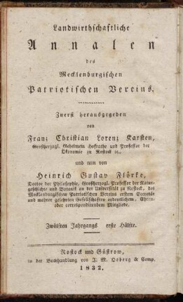 18.1832: Neue Annalen der Mecklenburgischen Landwirthschafts-Gesellschaft
