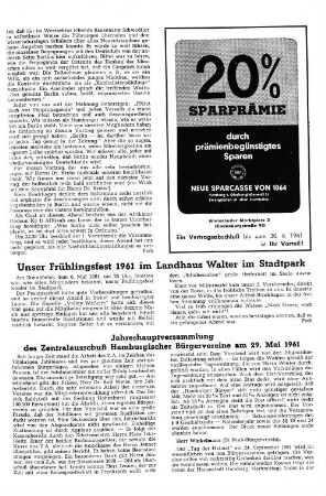 Unser Frühlingsfest 1961 im Landhaus Walter im Stadtpark