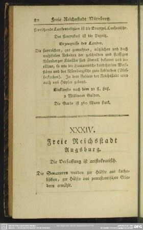 XXXIV. Freie Reichsstadt Augsburg