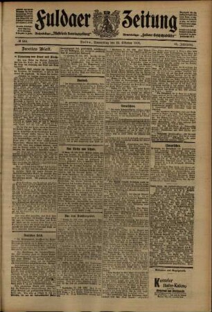 Zweite Ausgabe vom Donnerstag, den 22. Oktober 1908.