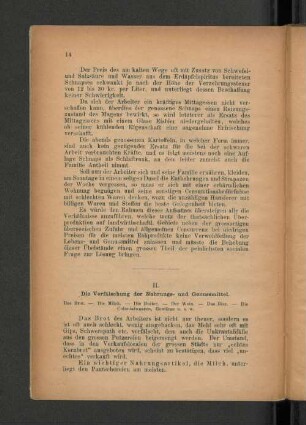 II. Die Verfälschung der Nahrungs- und Genussmittel.